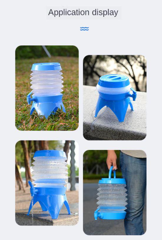 Collapsible Water Container 5.5L Outdoor Camping Hiking Water Bucket Fishing Travel Carrier Drinking Water Storage Tap Bucket
