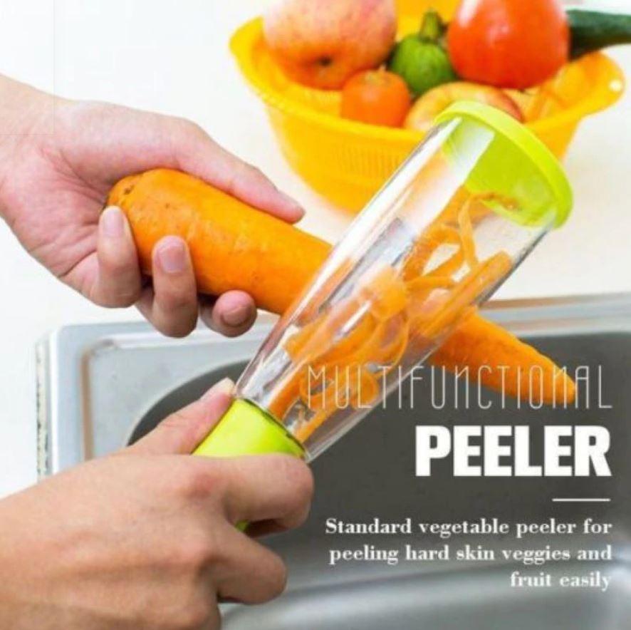 Smart Multifunctional Vegetable/Fruit Peeler for Kitchen with Containers, Stainless Steel Blade ( Pack of 2 Ps )