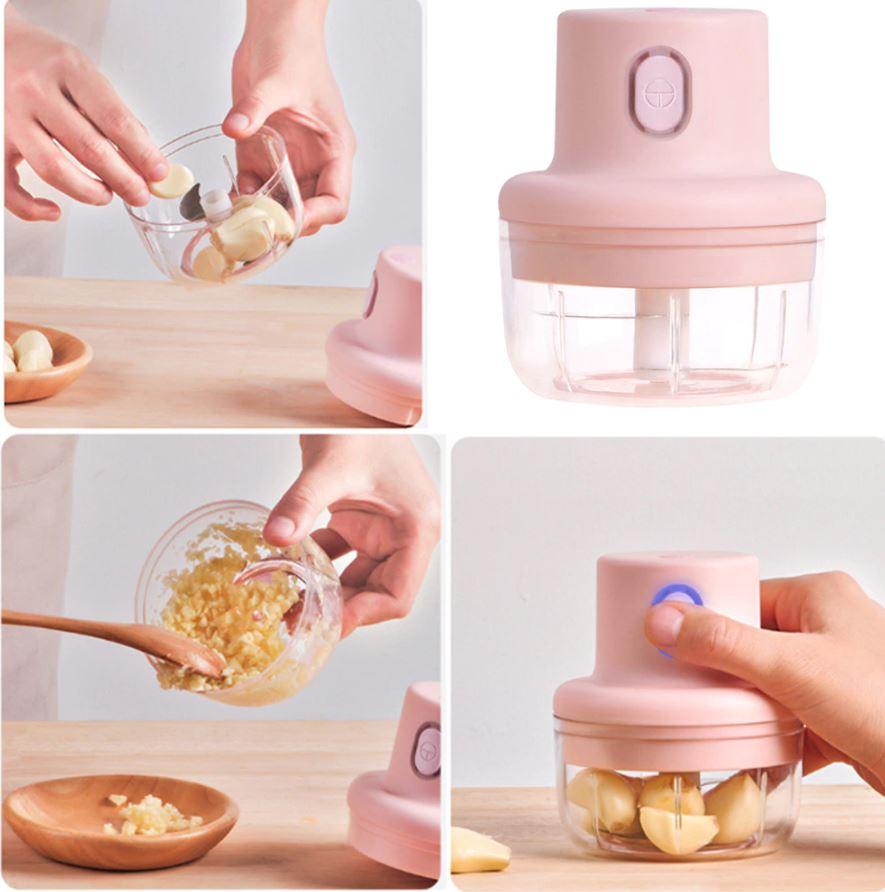 Premium electric Mini Garlic Chopper Mincer, Portable Cordless Grinder Small Food Processor for Onion/Ginger/Pepper/Nuts/Meat Mini Food Chopper
