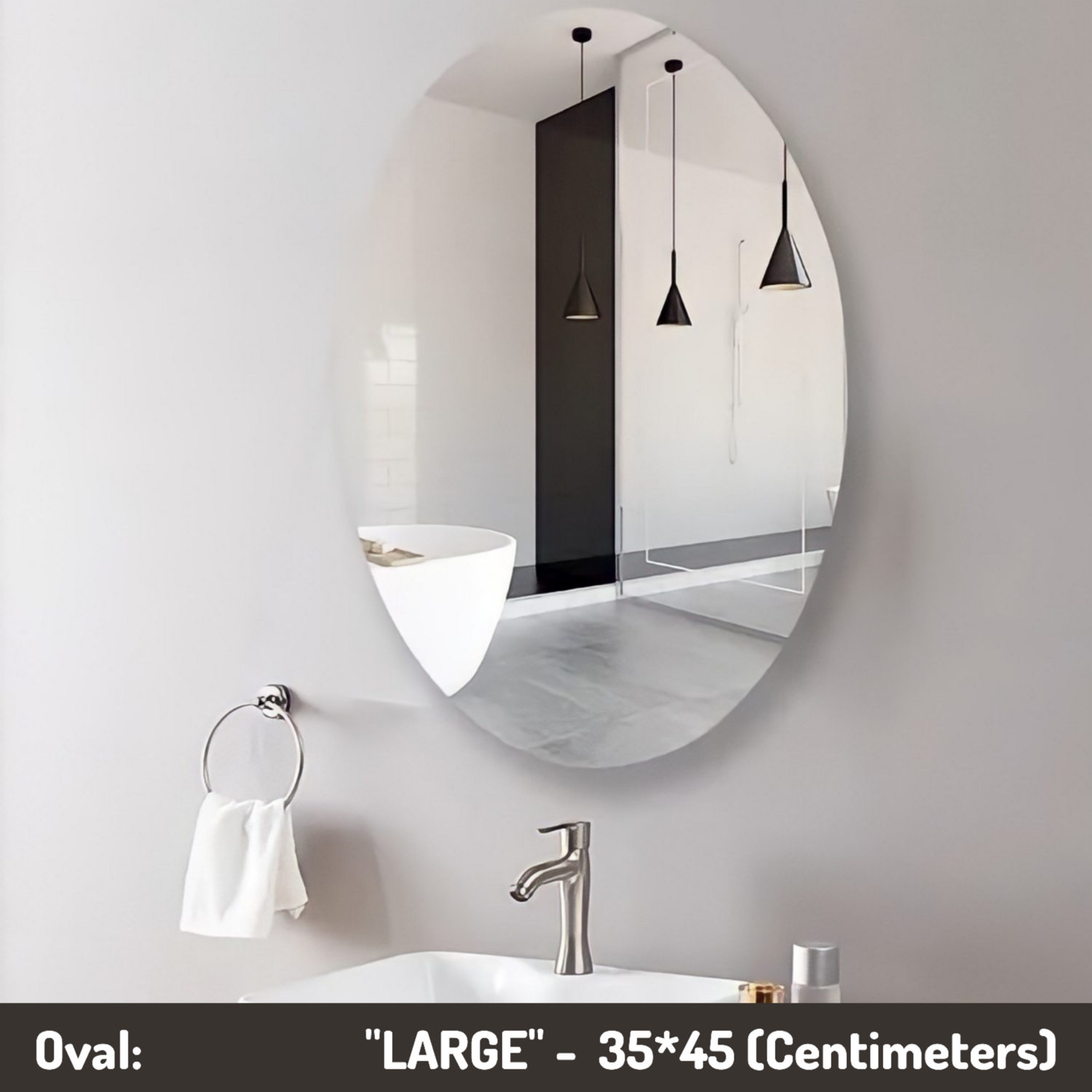 First Time in market - Sticker Mirror-Oval Shape Wall Mirror Sticker(30 x 45)