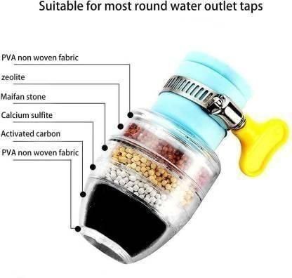 Faucet Filter- Six Layer Activated Carbon Water Faucet Filter (Assorted Color)( Pack of 2)