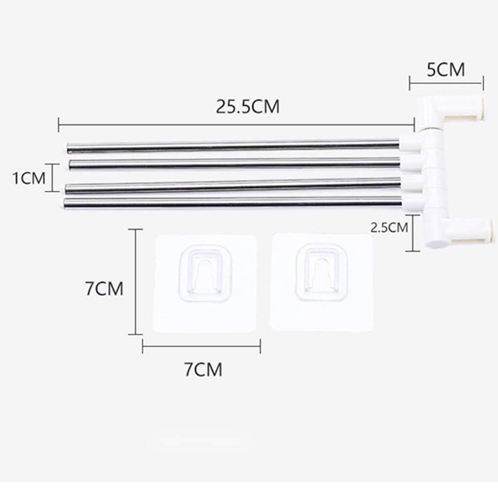 Wall Mounted Plastic and Stainless Steel 4 Bar Towel Rack