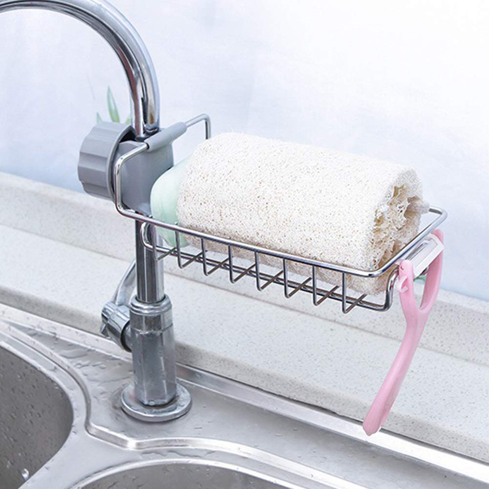 Faucet Hanging Shelf Sponge Holders with Towel Hanger