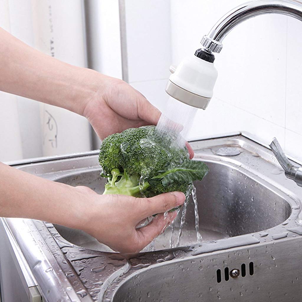 Kitchen Tap Head Movable Sink Faucet 360° Rotatable ABS Sprayer Removable Anti-Splash Adjustable Filter Nozzle Swivel Water Saving Aerator 3 Modes Kitchen tap