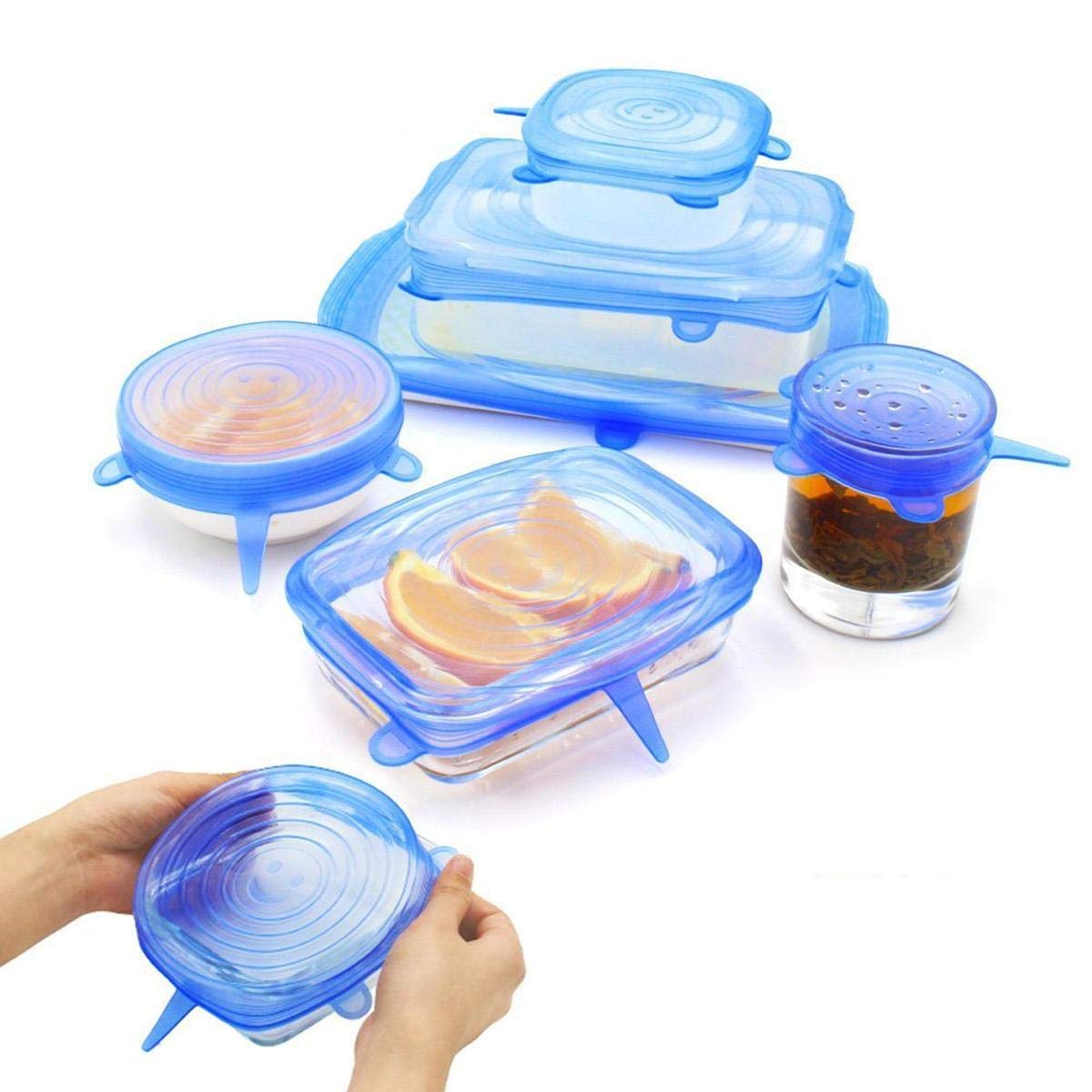 Stretchable Silicone Lid Set for containers (Set of 6)
