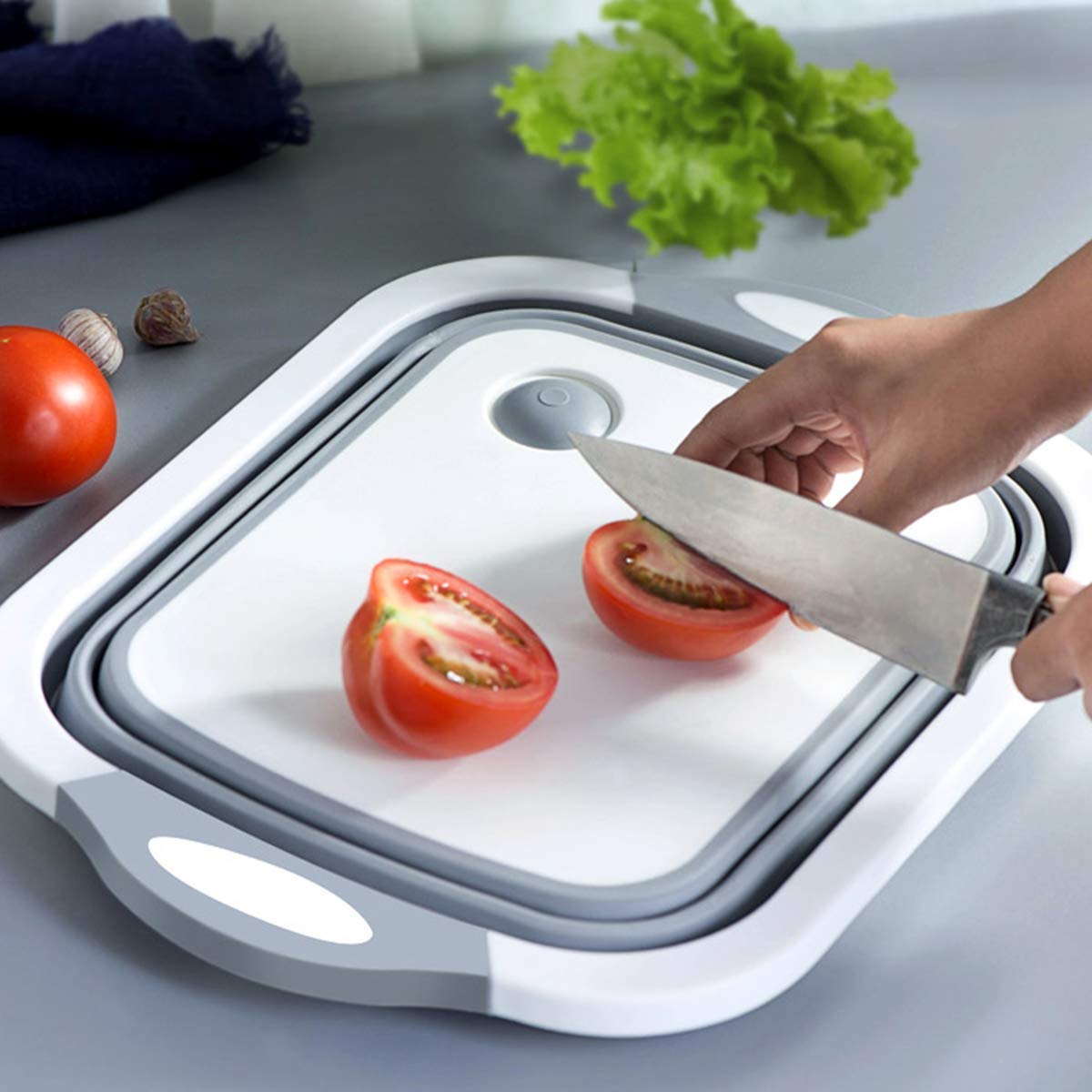 Collapsible Cutting Board with Dish Tub Basket