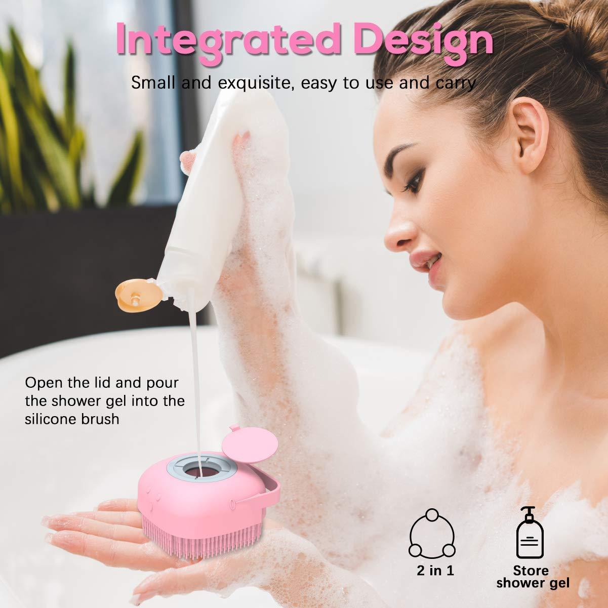 Soft Silicone Body Scrubber Bath Brushes With Hooks (Pack of 1)