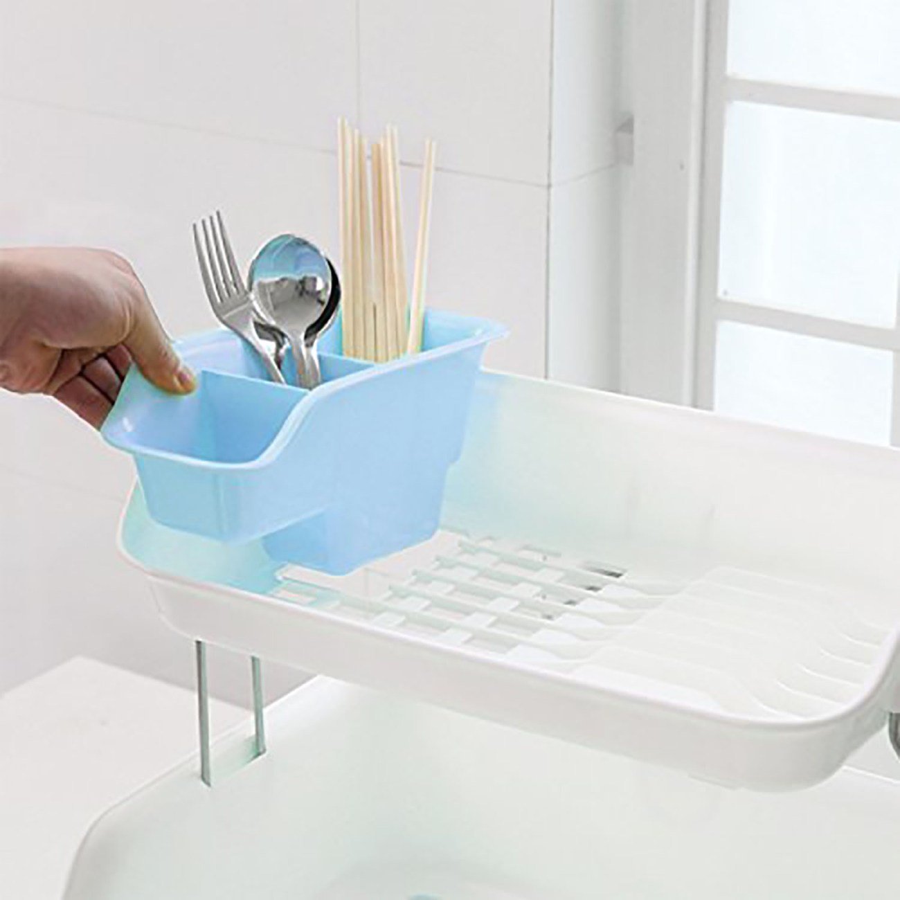 2 Layer Sink Plate Cutlery Dish Drainer Drying Racks