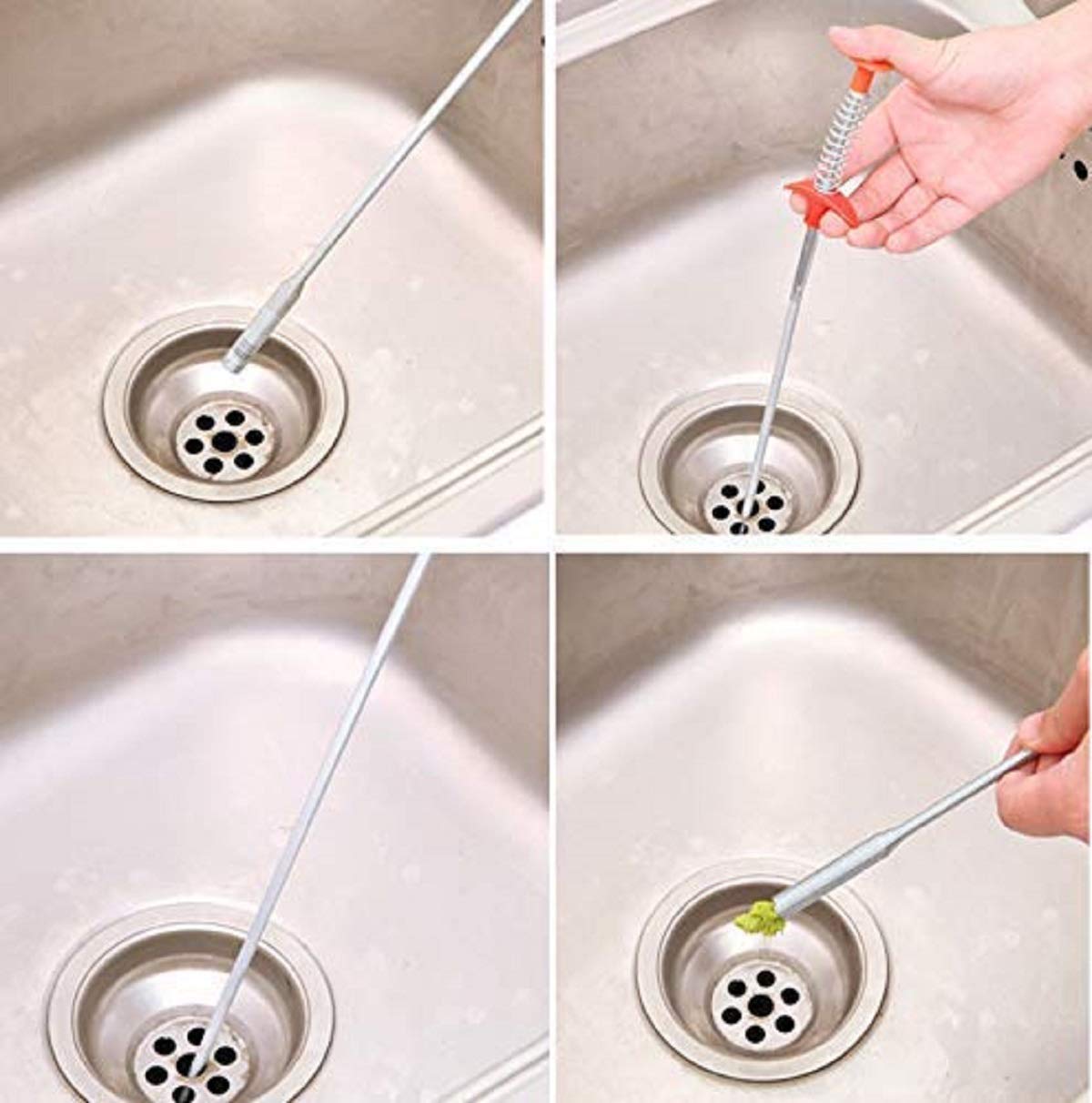 Sink Drain cleaner - Stainless Steel Hair Catching Drain Cleaner Wire