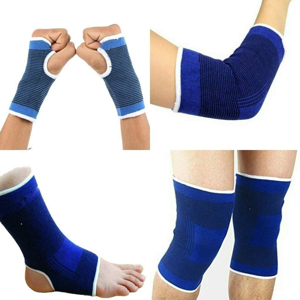 Set of Ankle, Palm, Knee, Elbow Support, Gym Support Bands (Set of 8)