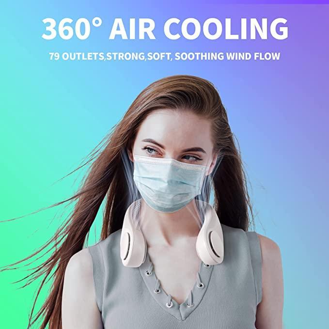 New launched neck cooling fan,neck cooler + neck bladeless fan 2 in 1,portable air conditioner fan
