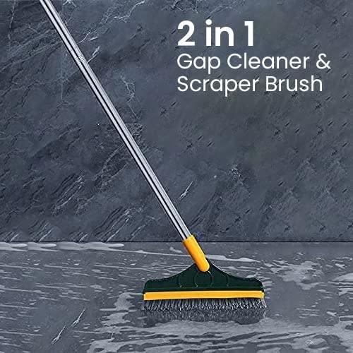 Long Handle 120� Rotating Bathroom/Kitchen/Multifunctional Cleaning Brush with Wiper 2 in 1 Tiles