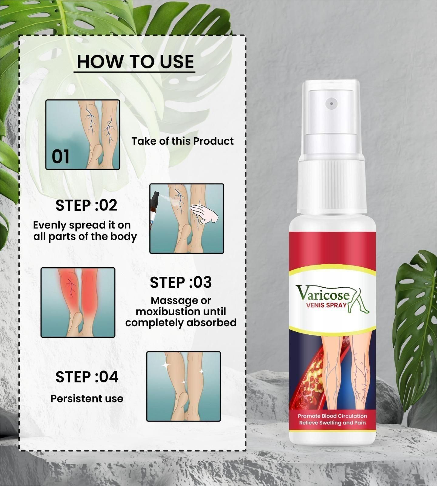 Vein Healing Varicose Veins Treatment Spray 50ml (Pack Of 2)