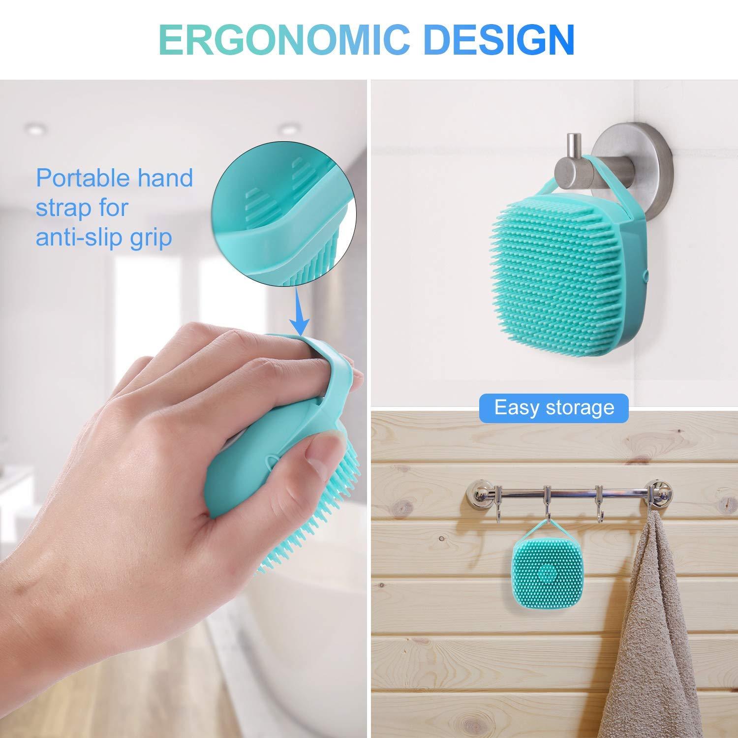 Soft Silicone Body Scrubber Bath Brushes With Hooks (Pack of 1)