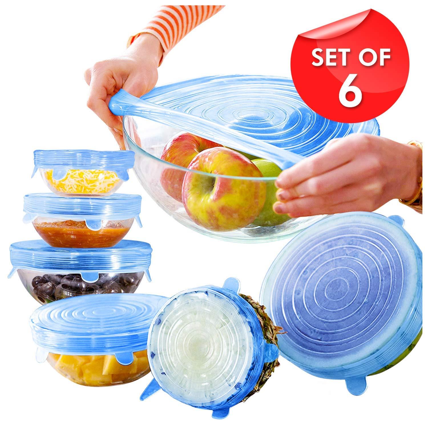 Stretchable Silicone Lid Set for containers (Set of 6)