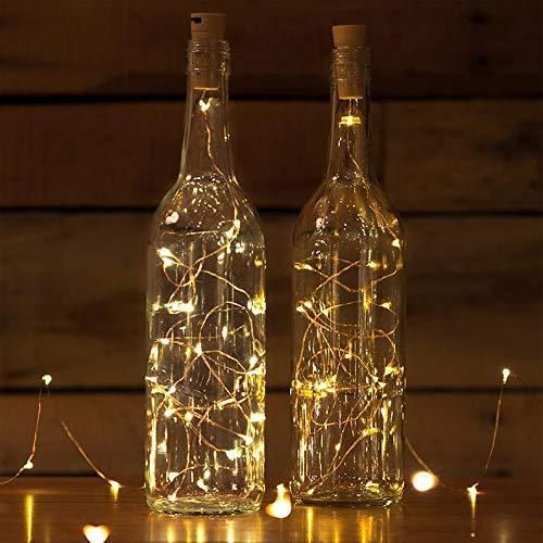 20 Led Wine Bottle Cork Copper Wire String Lights 2M Battery Operated (Warm White Pack Of 8)