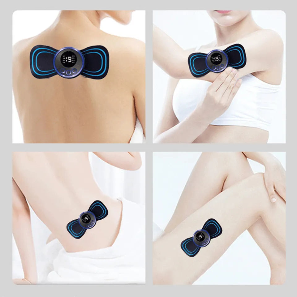 Electric EMS Neck Massager Mini Cervical Back Muscle Pain Relief Patch Stimulator Massageador Mat Portable