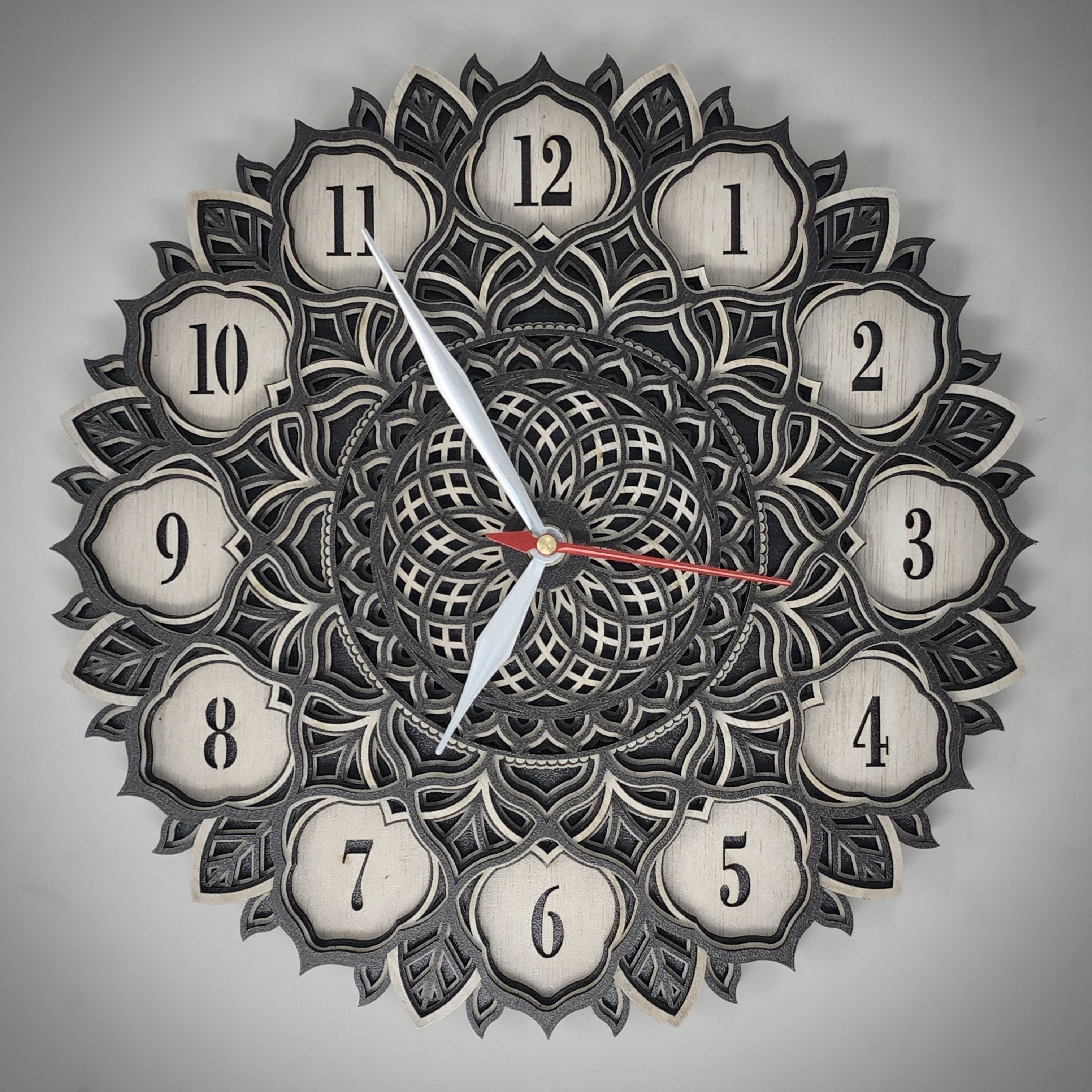 Precious Flower 3D Multilayered Mandala Wall Clock