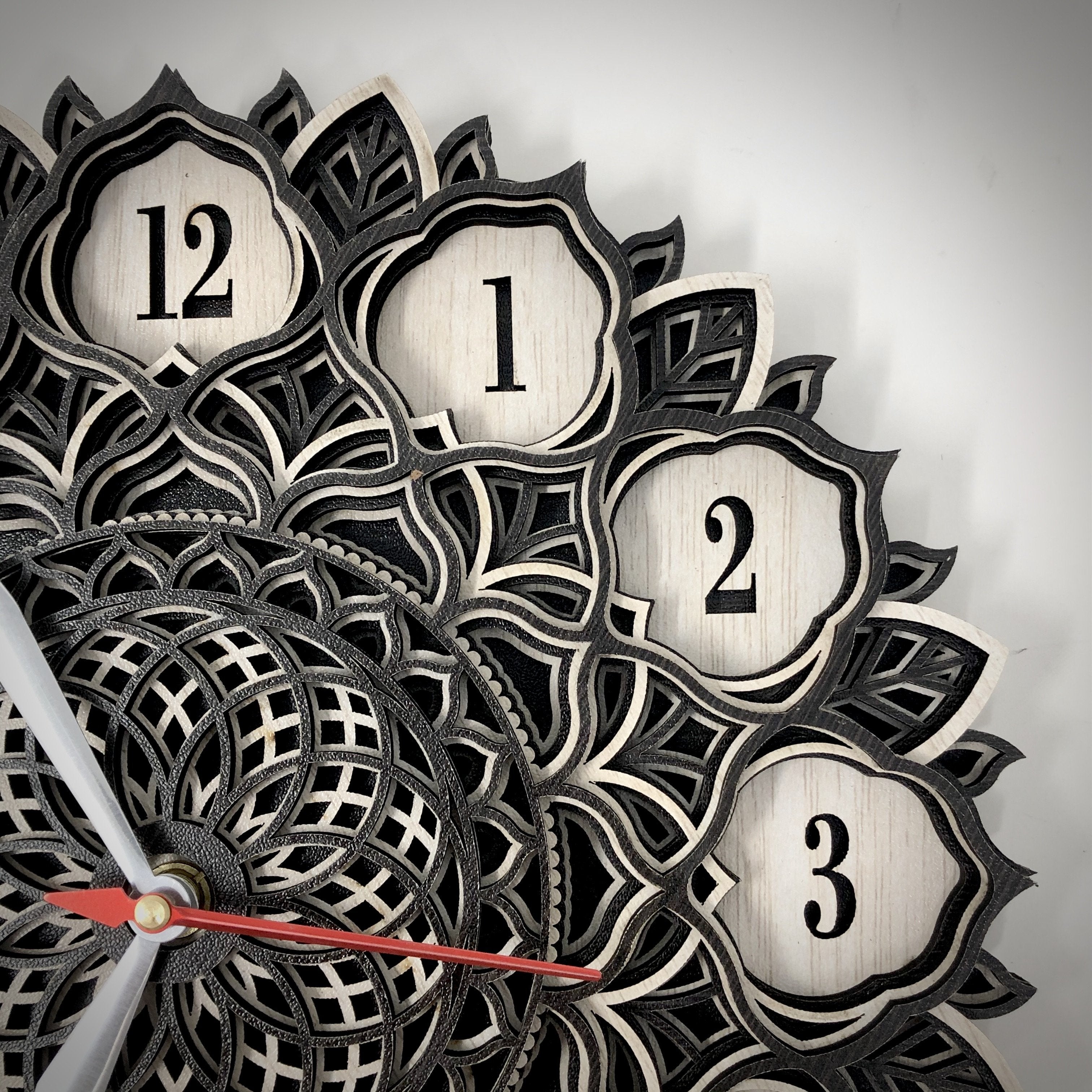 Precious Flower 3D Multilayered Mandala Wall Clock