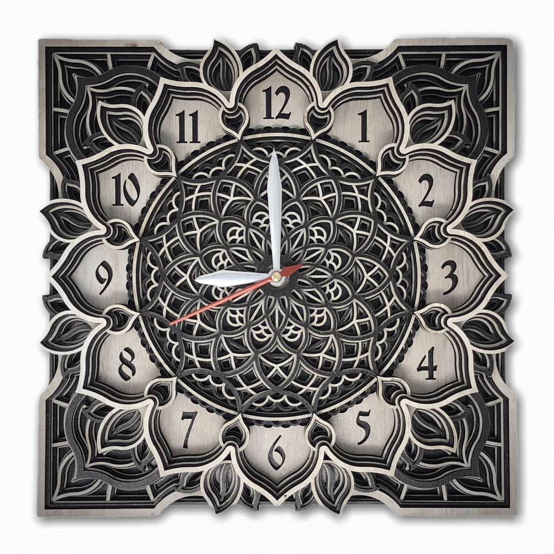 Tortuous 3D Multilayered Mandala Wall Clock
