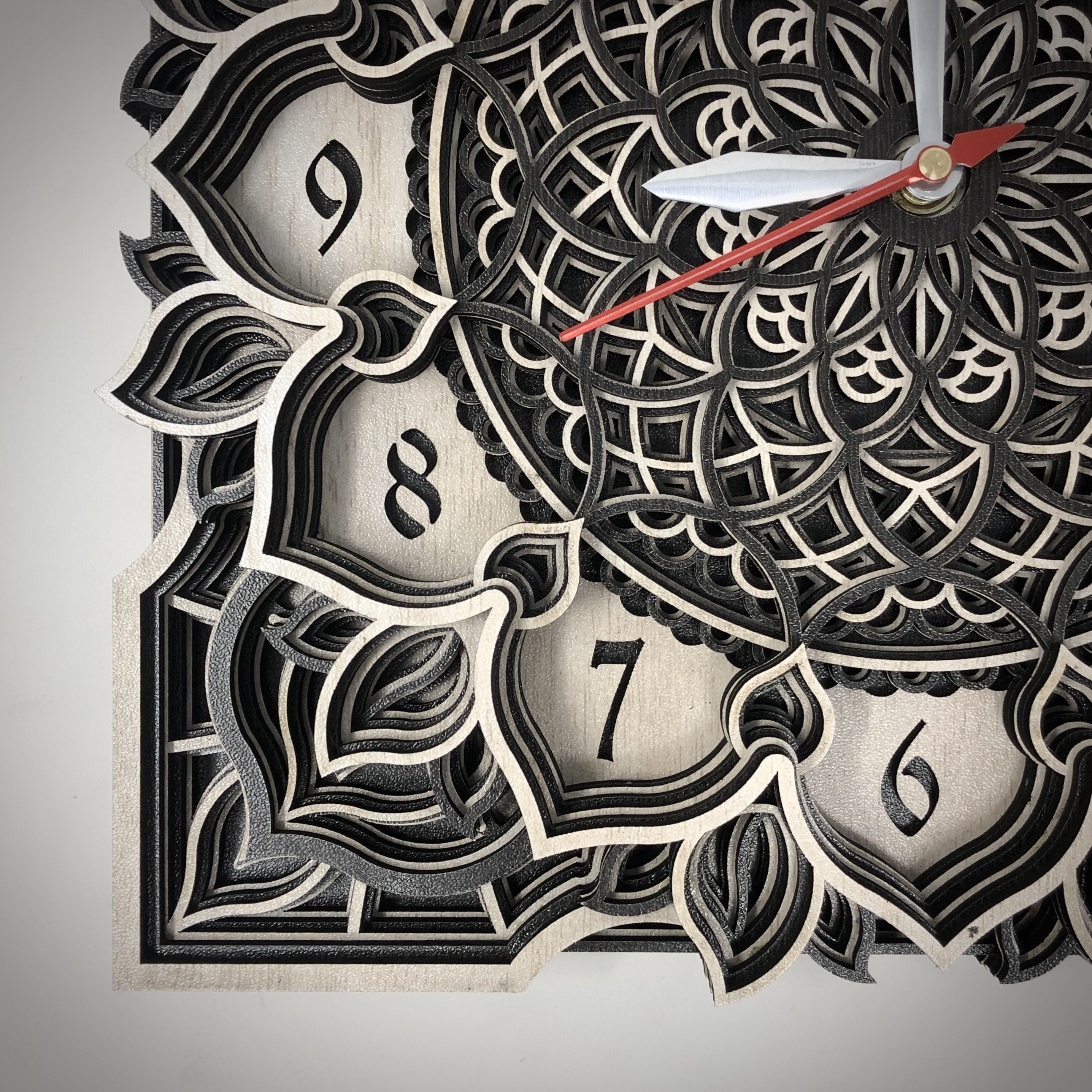 Tortuous 3D Multilayered Mandala Wall Clock