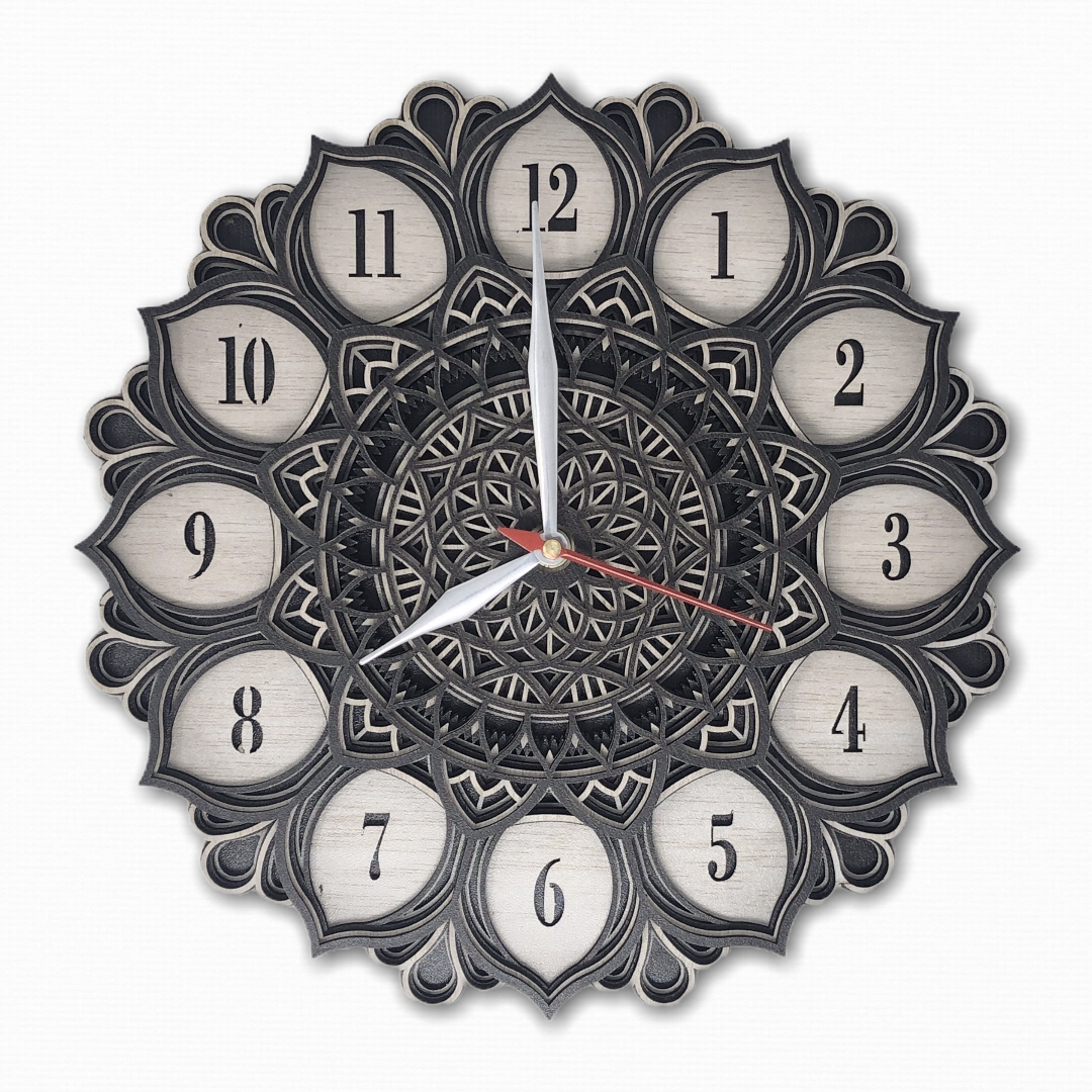 Sacred Flower 3D Multilayered Mandala Wall Clock