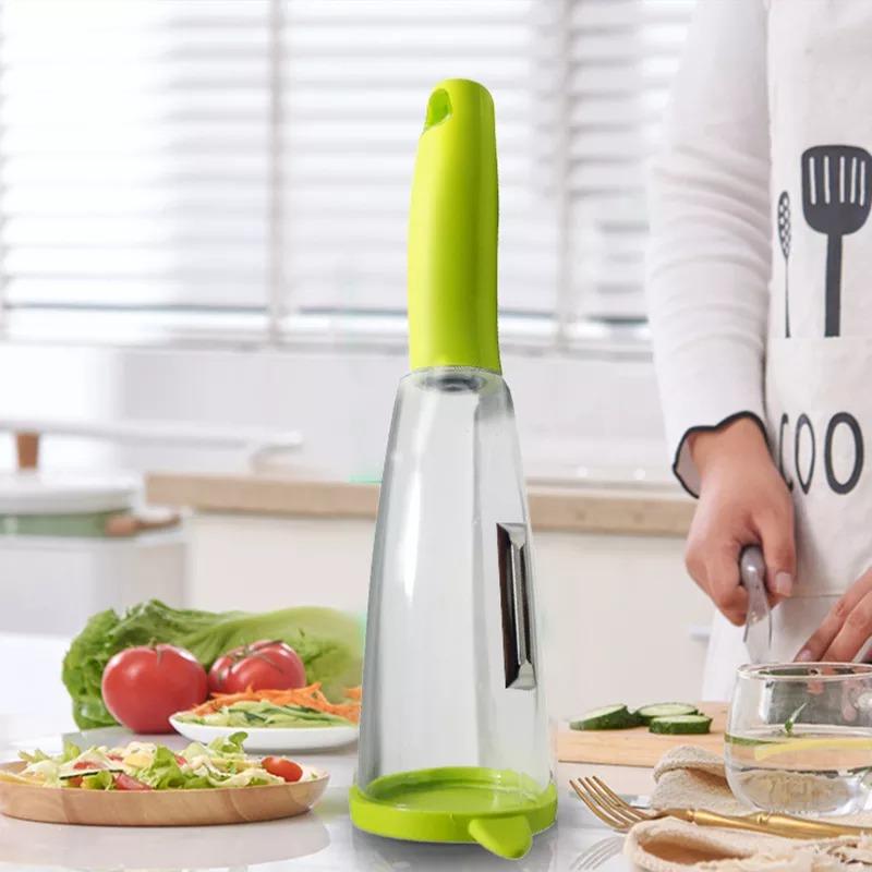 Multifunction Kitchen Vegetable ,Fruit No Mess Peeler With Storage Container