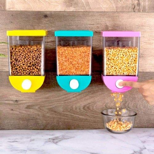 Wall-mounted Tank Food Storage Airtight Container Punch Free (Set of 3)